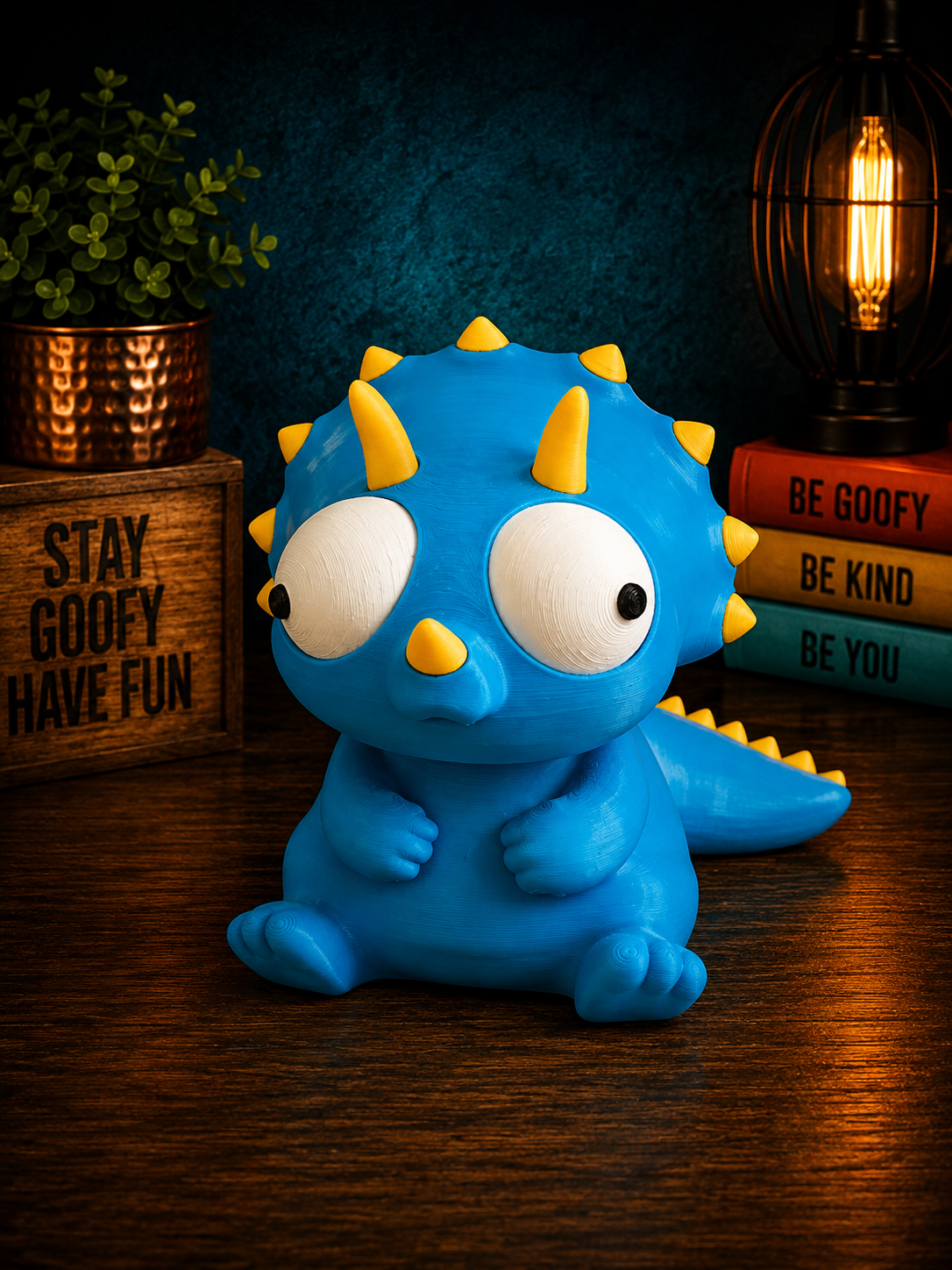 Trevor the Triceratops – Goofy Crew Movable Eyes