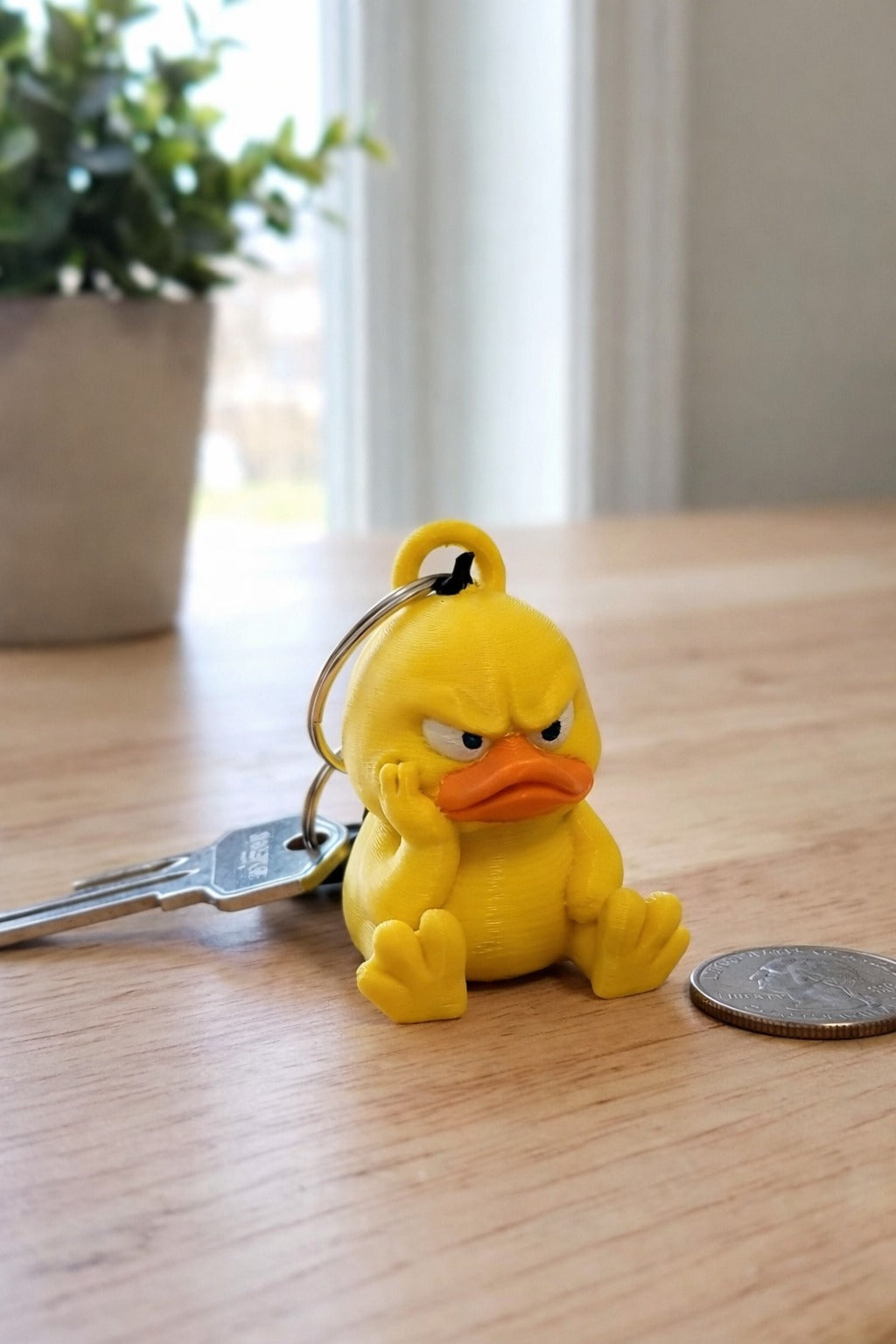 Grumpy Duck Keychain