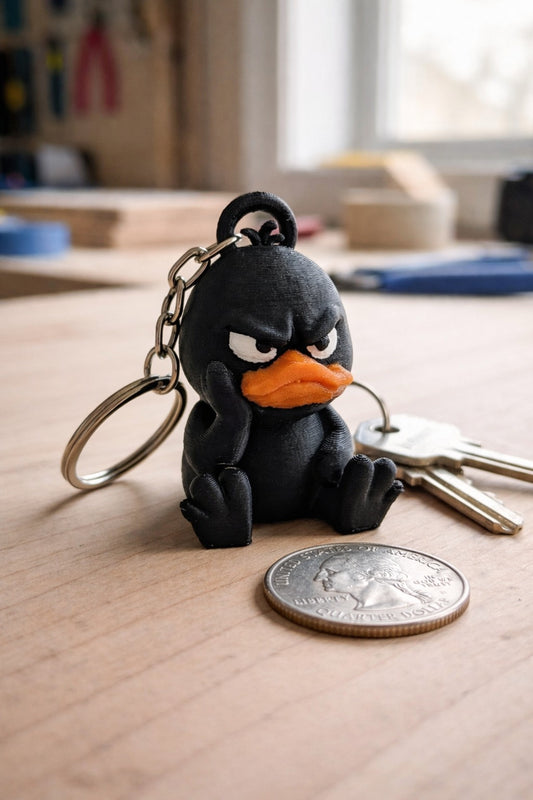 Grumpy Duck Keychain