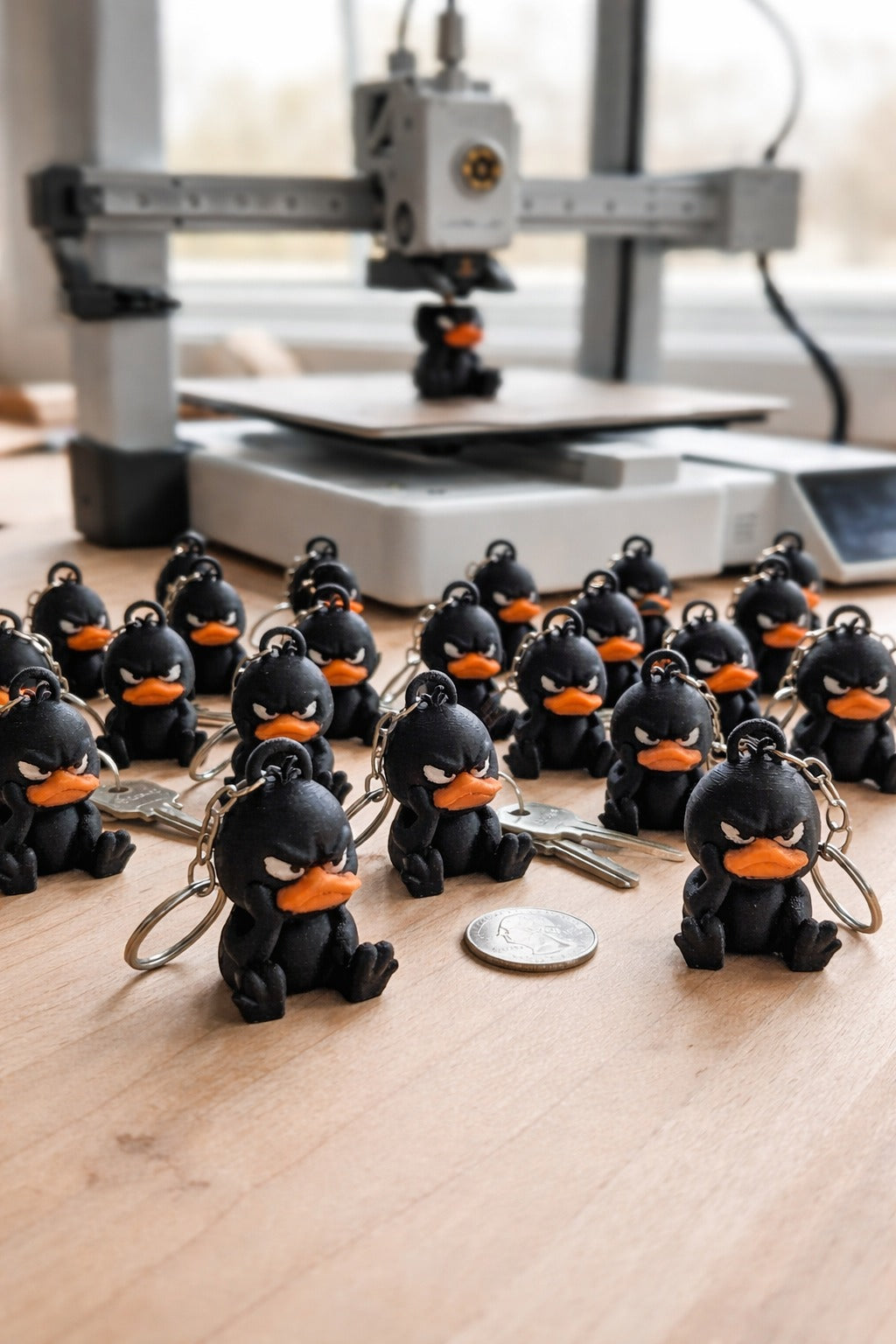 Grumpy Duck Keychain