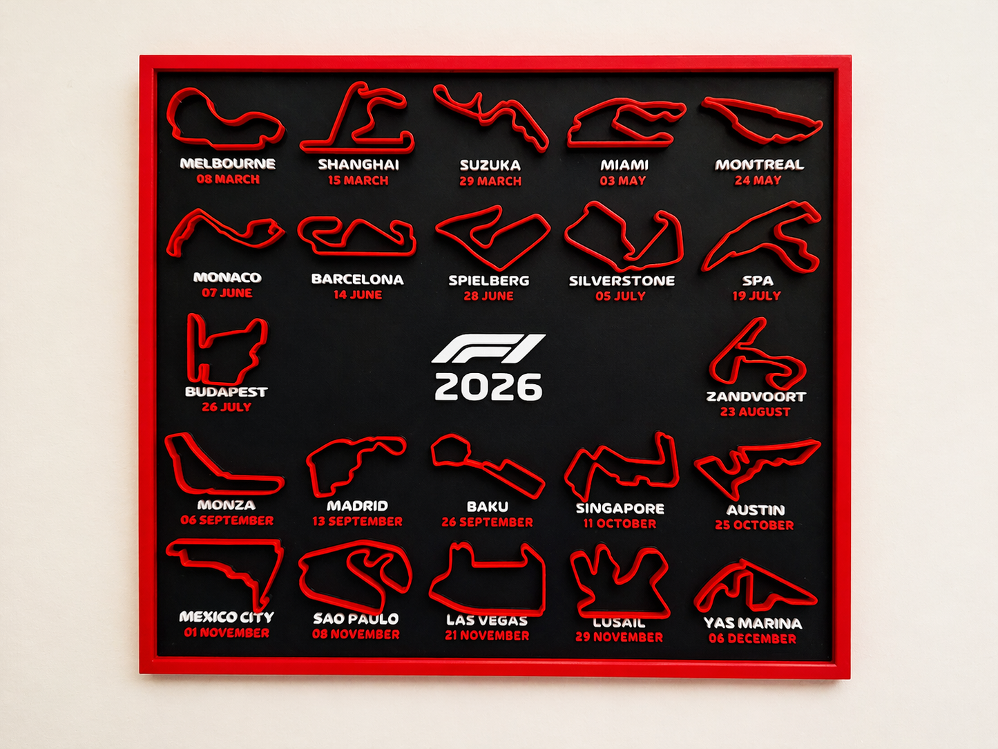 F1 2026 Circuit Map Wall Art – Premium Track Collection