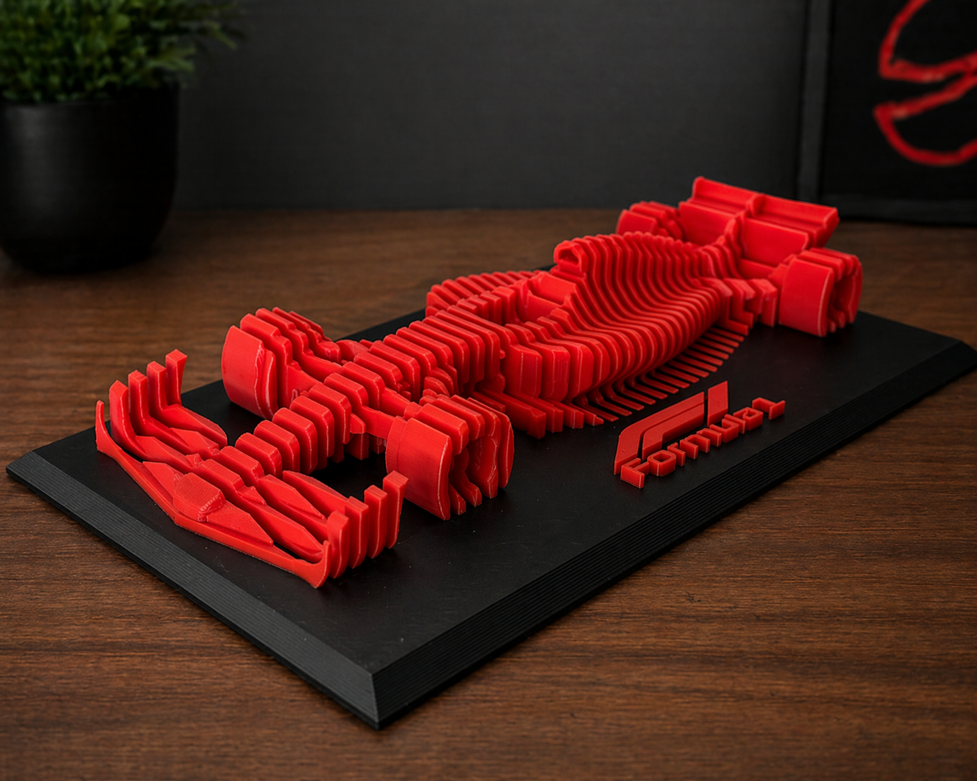 F1 Car Layered Sculpture
