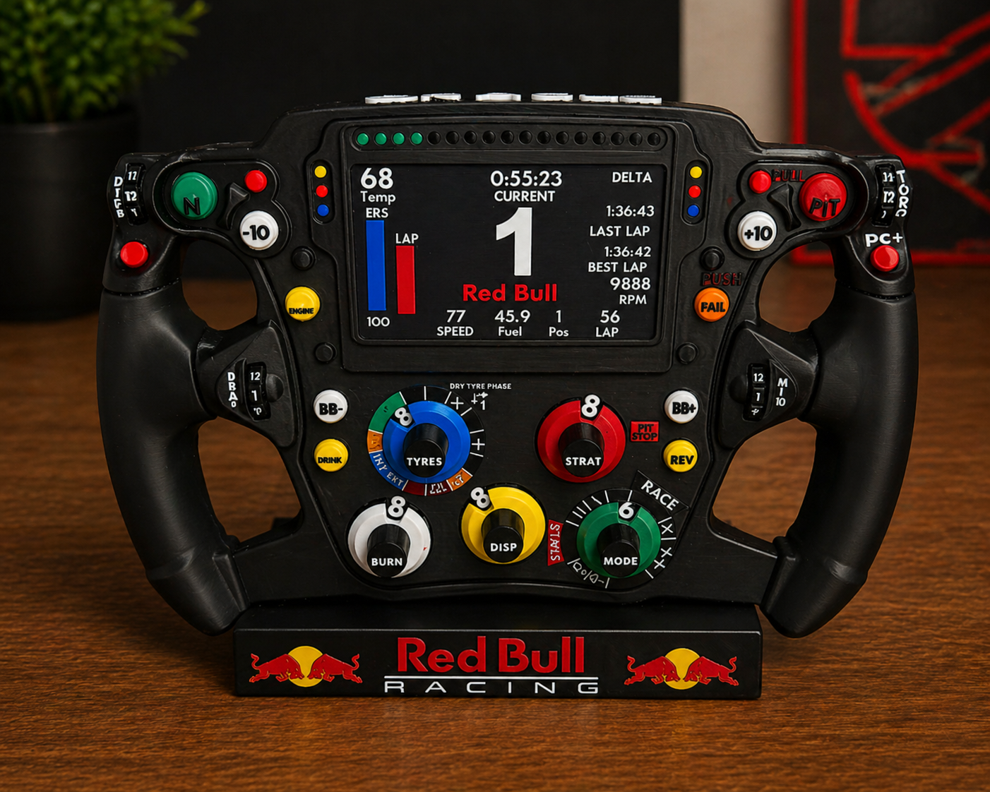 Max Verstappen F1 Steering Wheel Display – 3D Printed Premium Edition