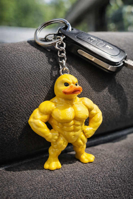 Buff Duck Keychain – Muscle Duck Gym Edition
