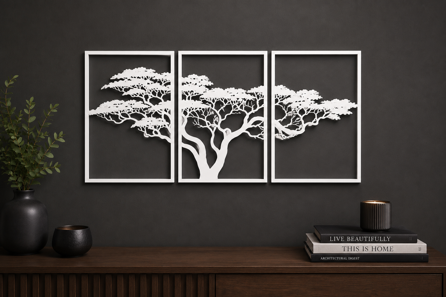 Serenity Tree Triptych Wall Art