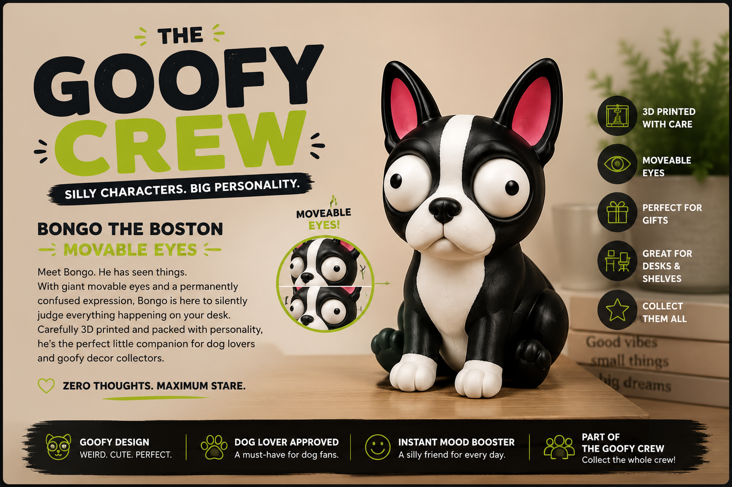Bongo the Boston – Goofy Crew Movable Eyes