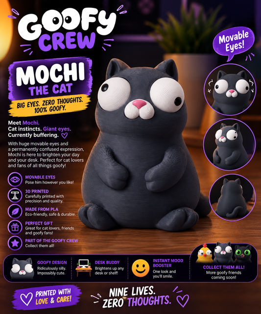 Mochi the Cat – Goofy Crew Movable Eyes