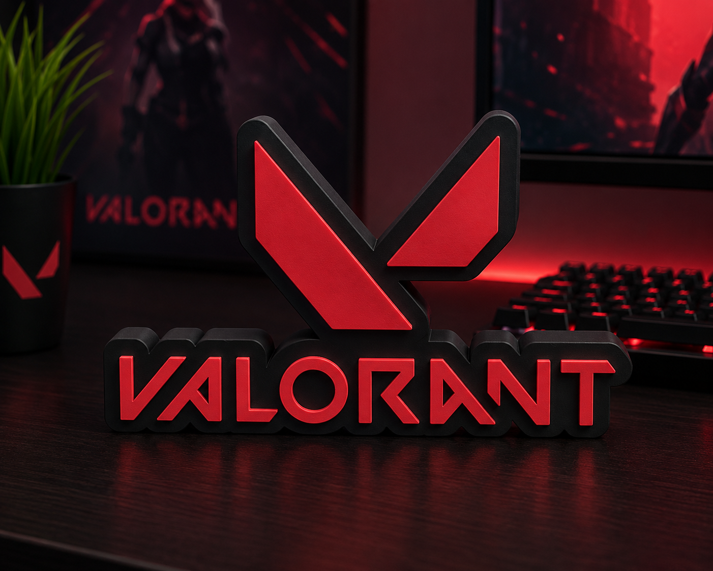 Valorant Logo Desk Sign