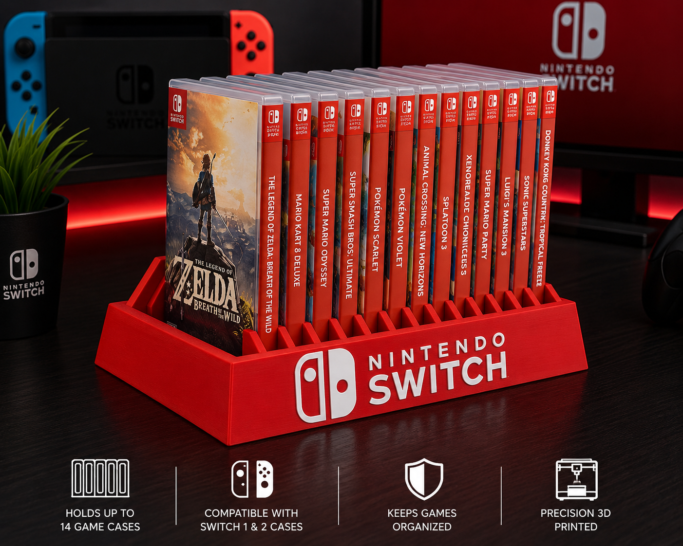 Nintendo Switch 1 & 2 Game Case Holder
