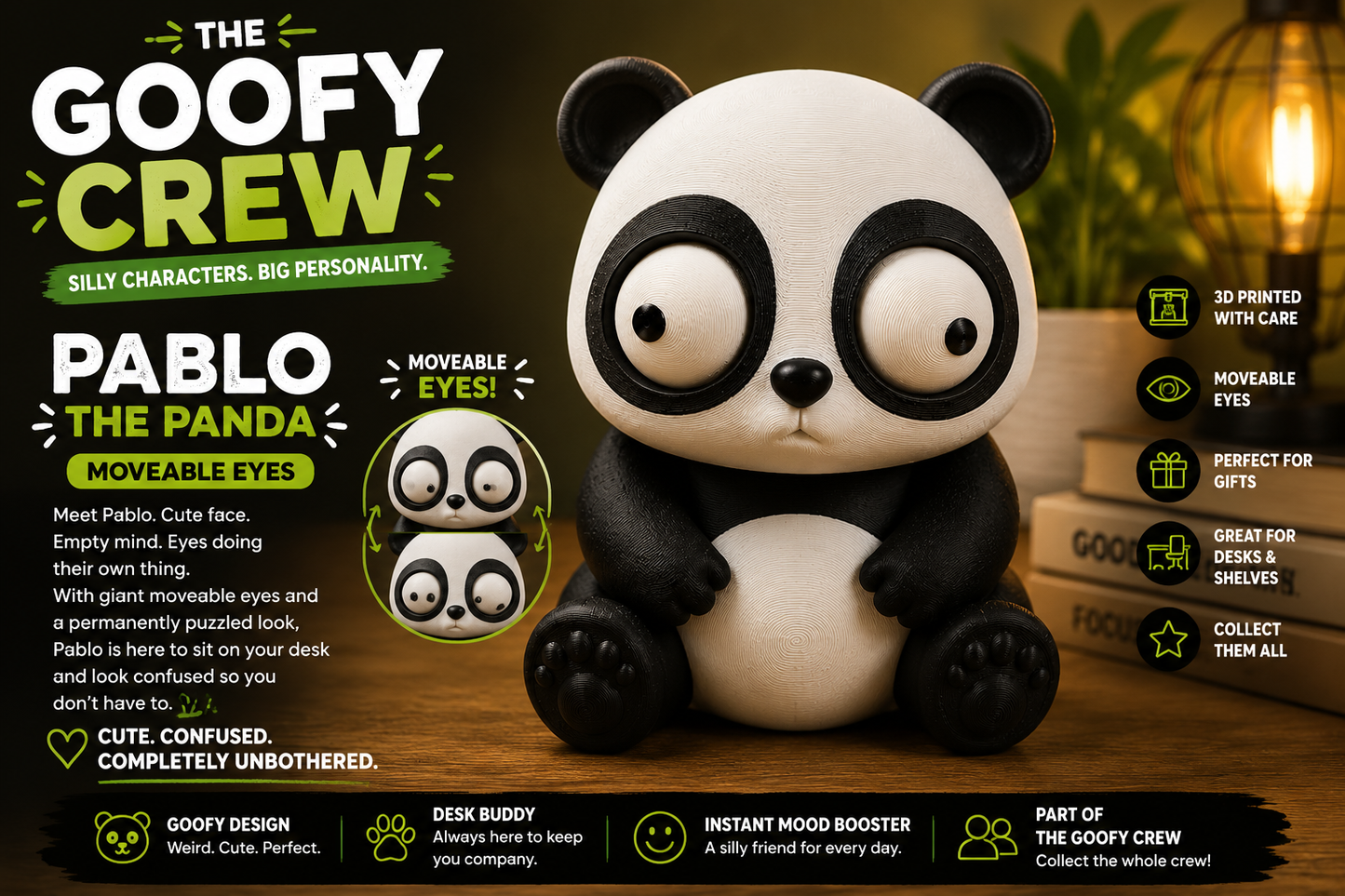 Pablo the Panda – Goofy Crew Movable Eyes