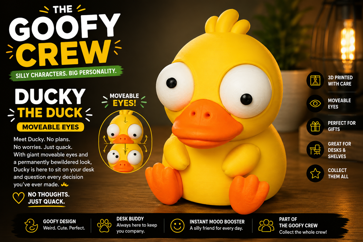 Ducky the Duck – Goofy Crew Movable Eyes
