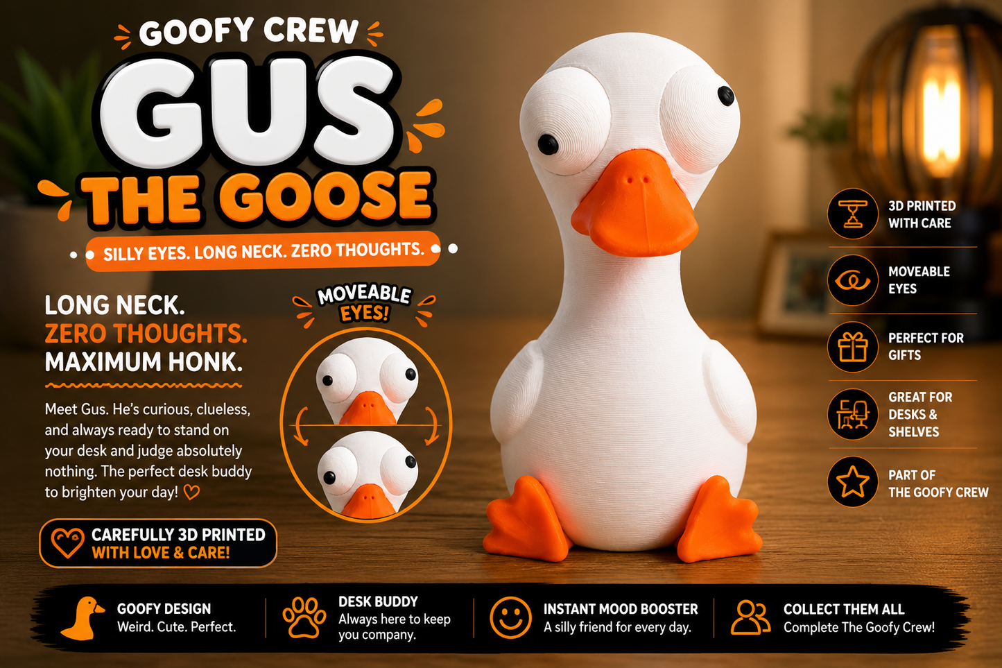 Gus the Goose – Goofy Crew Movable Eyes