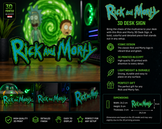 Rick and Morty 3D Desk Sign
