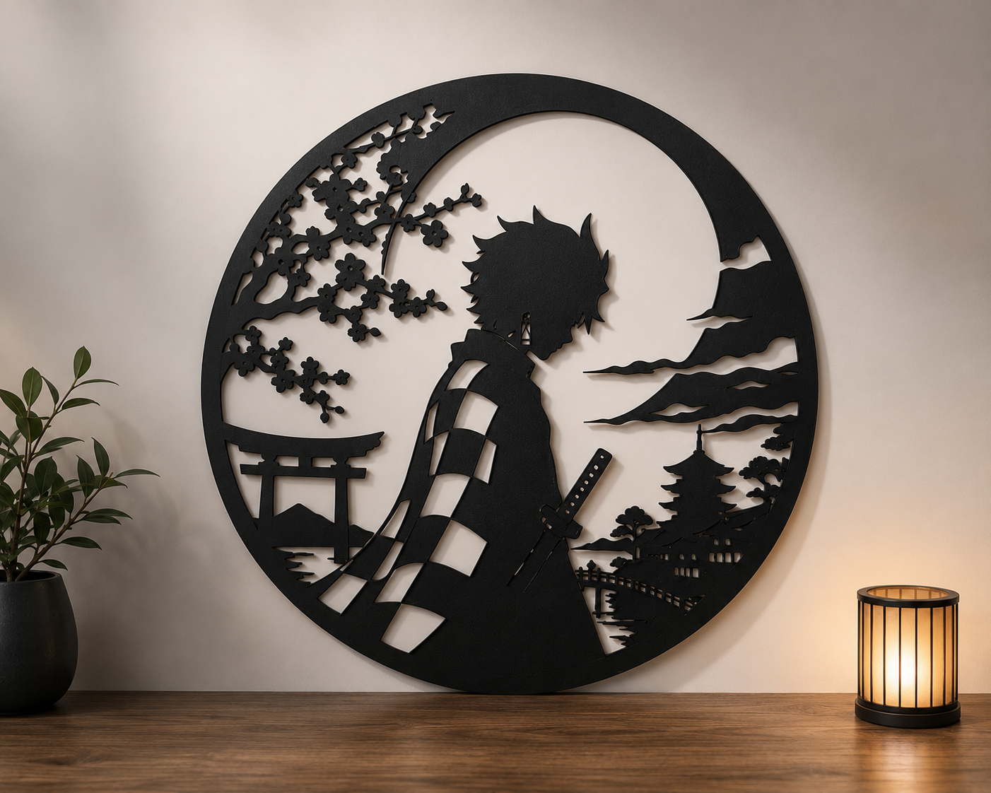 Tanjiro Kamado Zen Circle Wall Art | Demon Slayer Anime Decor