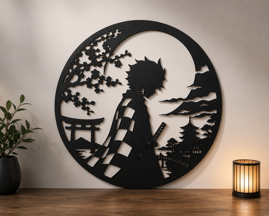 Tanjiro Kamado Zen Circle Wall Art | Demon Slayer Anime Decor