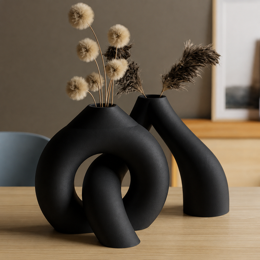 Sculptural Duo Vase Set